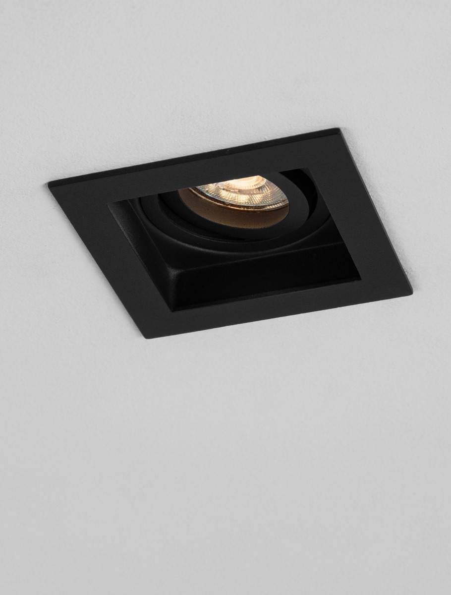 Oprawa wpuszczana minimalistyczna Luces Exclusivas CASTIL, czarna, 1 × GU10, szer. 10 cm – LE62277 - obrazek 3