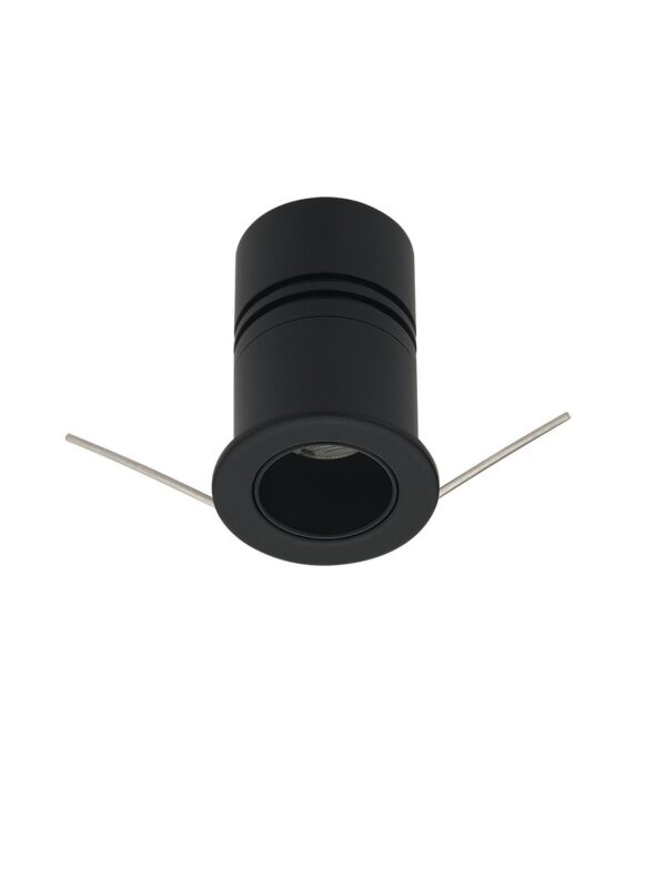 Oprawa wpuszczana industrialna Luces Exclusivas MORATA, czarna, LED 3 W 3000 K, Ø 2,8 cm – LE62527