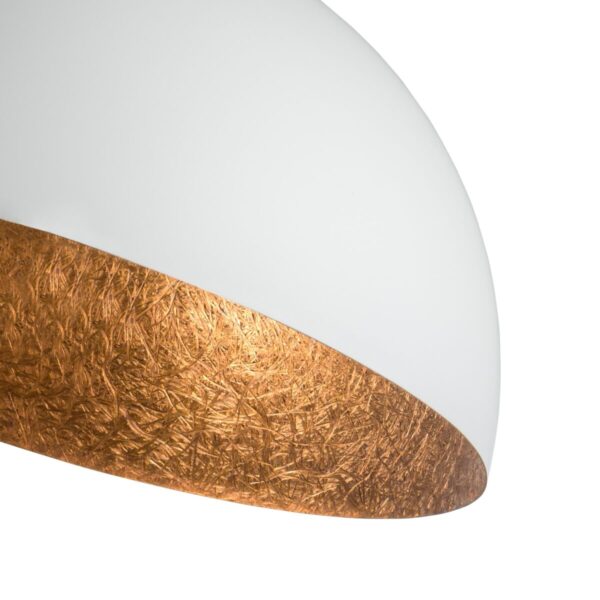 Plafon nowoczesny SFERA 50 biały/miedziany, 1 × E27 – Sigma Lighting 32461