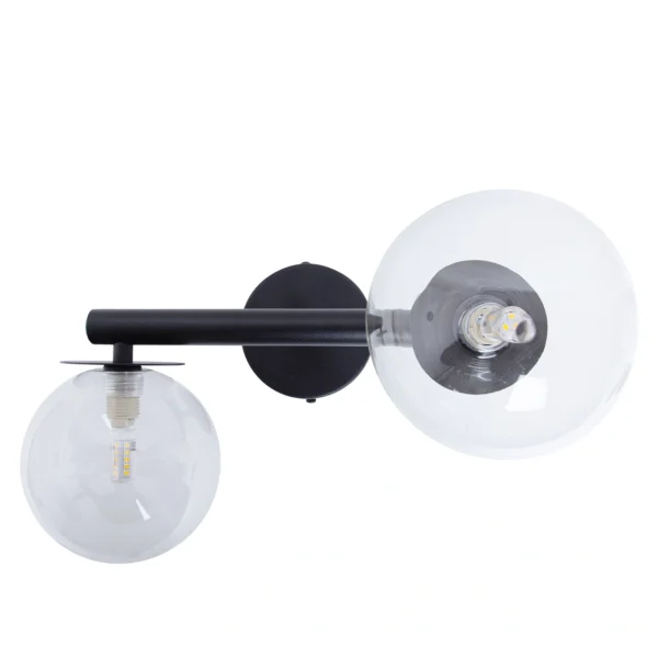 Kinkiet nowoczesny AVOLA 2 czarny/transparentny, 2 × G9 – Sigma Lighting 41487