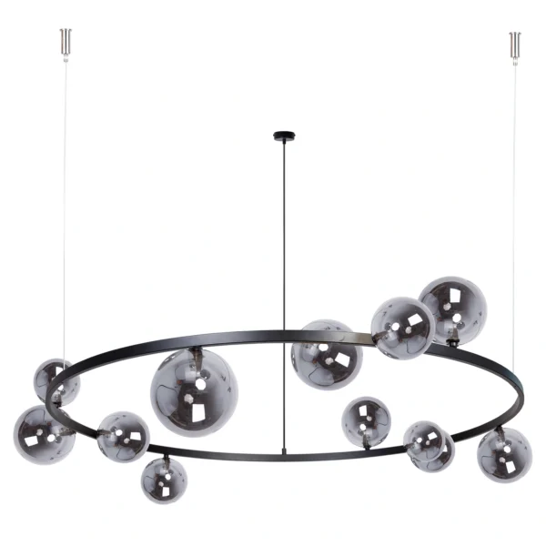Lampa wisząca w stylu modern classic BOLERO 12 klosz grafit, 12 × G9 – Sigma Lighting 41327