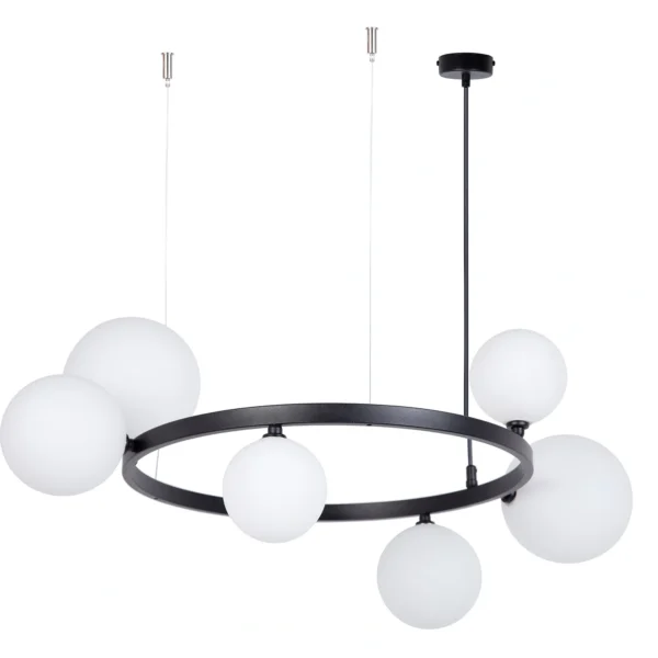 Lampa wisząca w stylu modern classic BOLERO 6 klosz biały, 6 × G9 – Sigma Lighting 41319