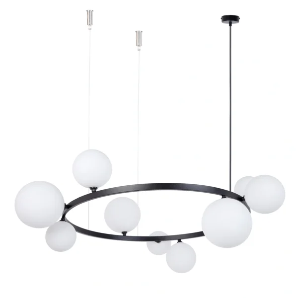 Lampa wisząca w stylu modern classic BOLERO 9 klosz biały, 9 × G9 – Sigma Lighting 41320
