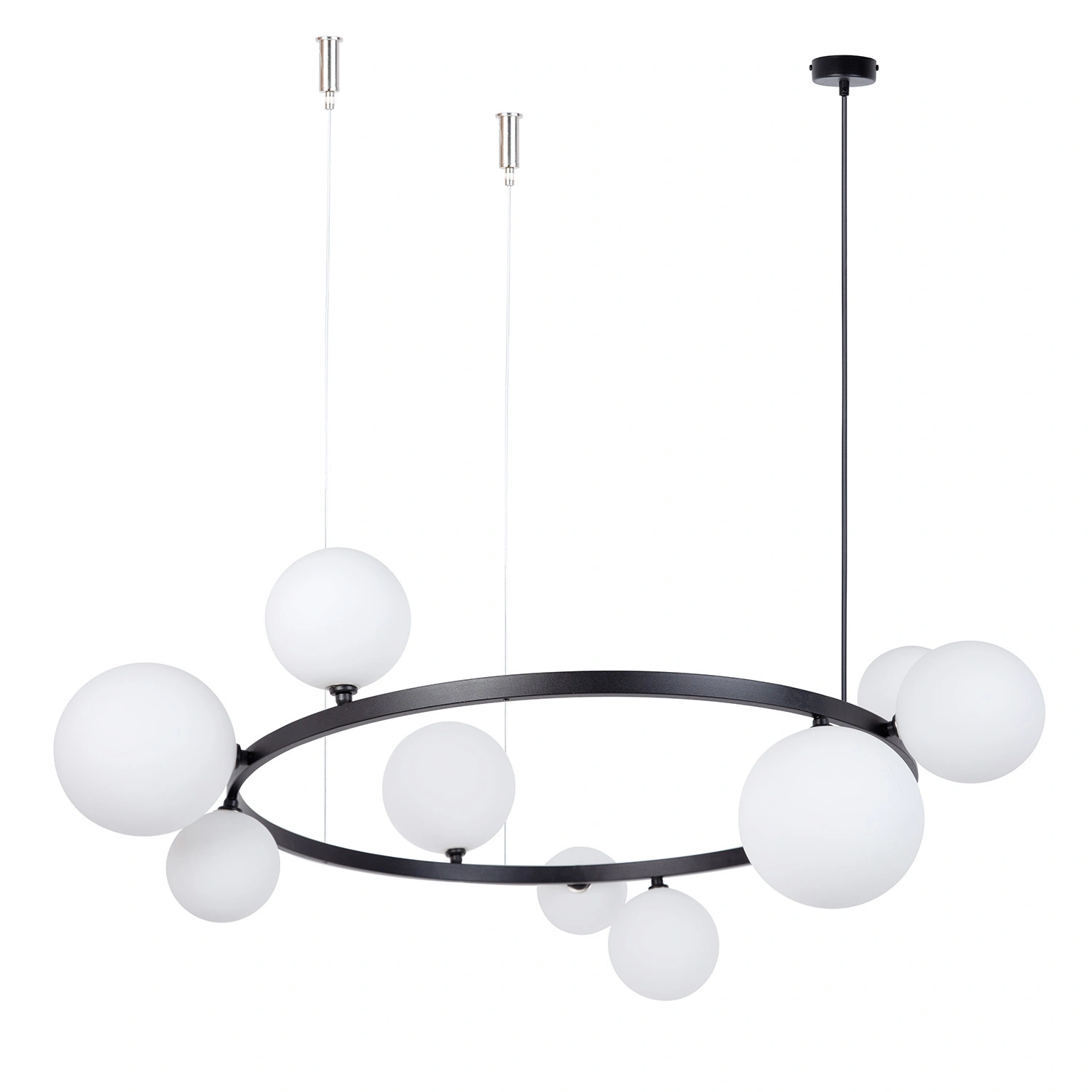 Lampa wisząca w stylu modern classic BOLERO 9 klosz biały, 9 × G9 – Sigma Lighting 41320
