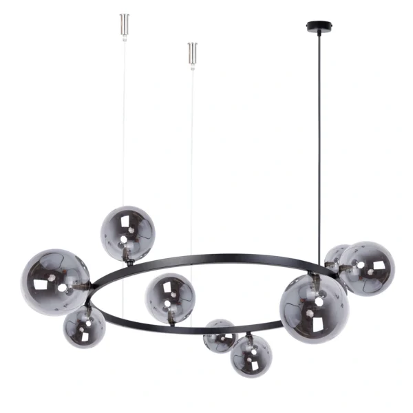 Lampa wisząca w stylu modern classic BOLERO 9 klosz grafit, 9 × G9 – Sigma Lighting 41326