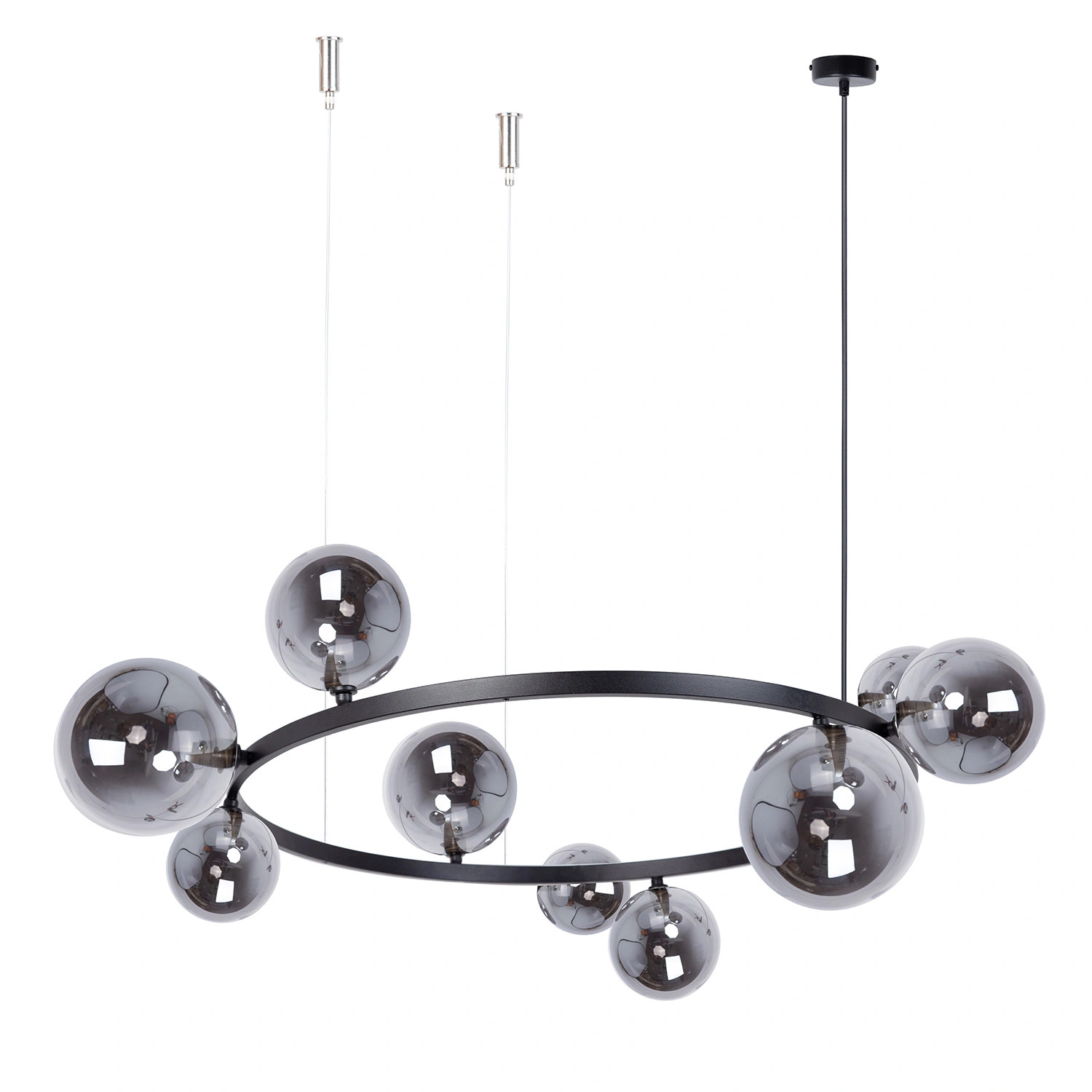 Lampa wisząca w stylu modern classic BOLERO 9 klosz grafit, 9 × G9 – Sigma Lighting 41326