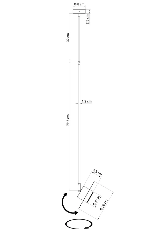 Lampa wisząca minimalistyczna CHARLIE M 2m ciepły bez, LED – Sigma Lighting 41769 - obrazek 3