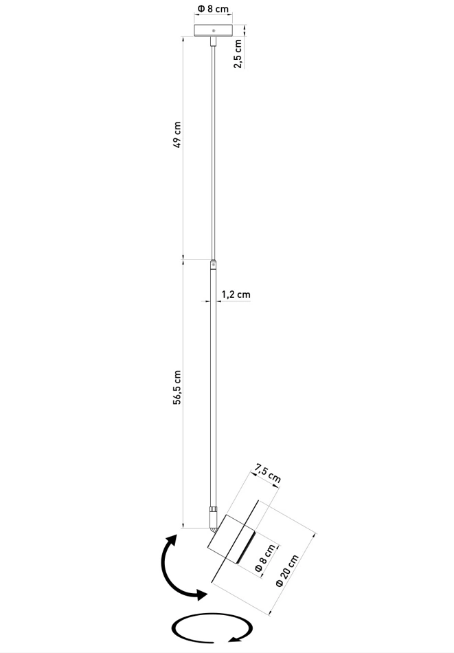 Lampa wisząca minimalistyczna CHARLIE S 1,5m ceglany, LED – Sigma Lighting 41768 - obrazek 3