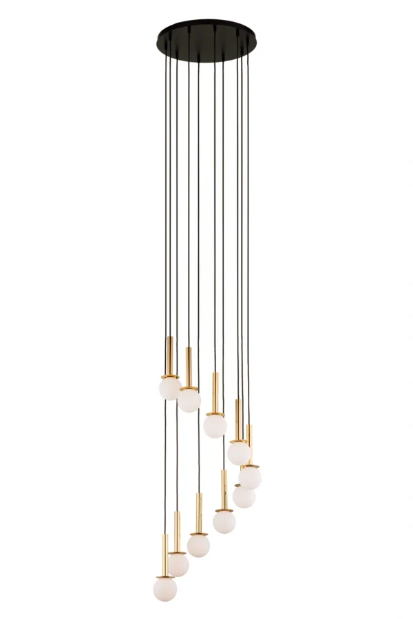 Lampa wisząca nowoczesna DAISY 10 ANTRESOLA złoty biały, 10 × G9 – Sigma Lighting 42057