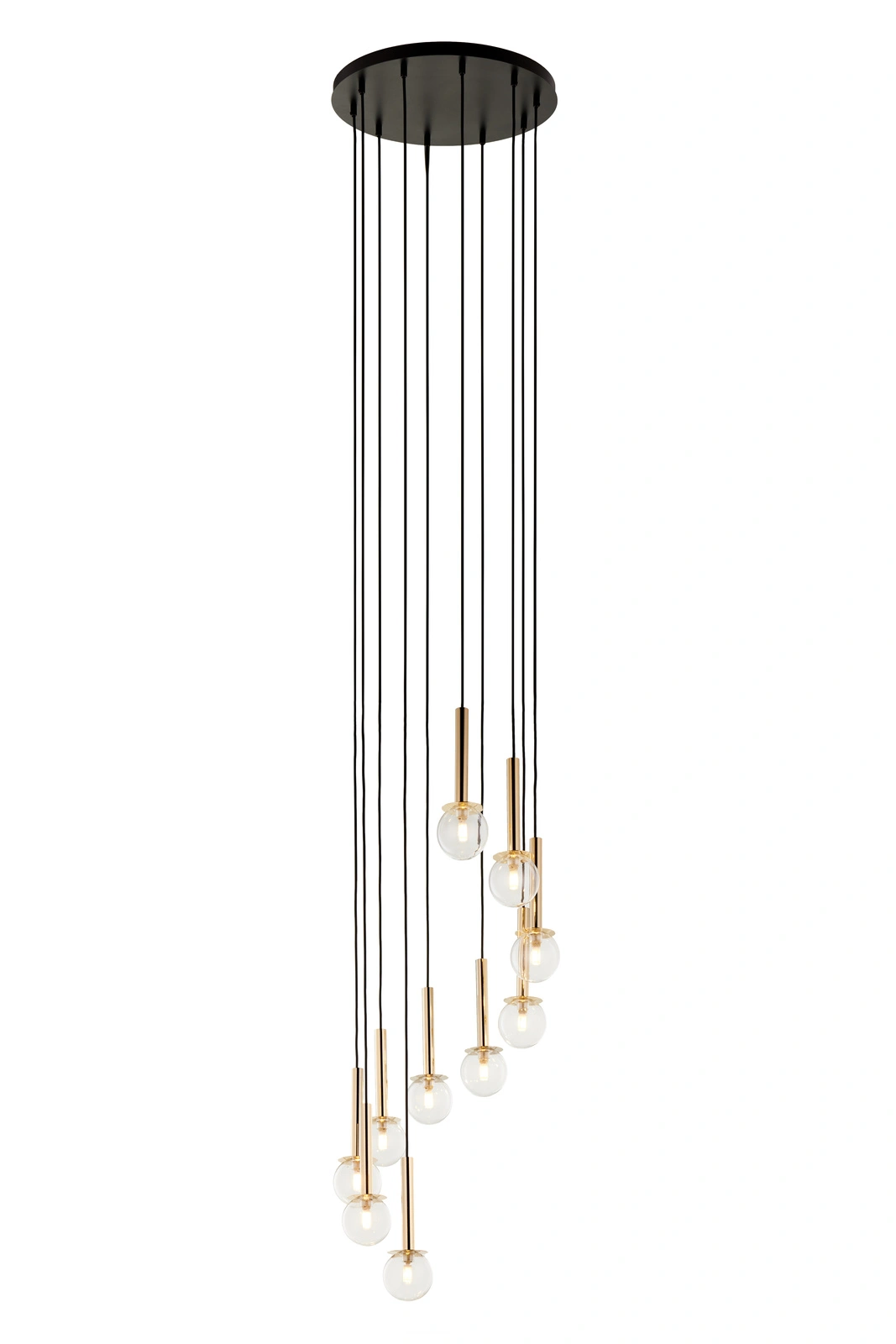 Lampa wisząca nowoczesna DAISY 10 ANTRESOLA złoty transparentny, 10 × G9 – Sigma Lighting 42058