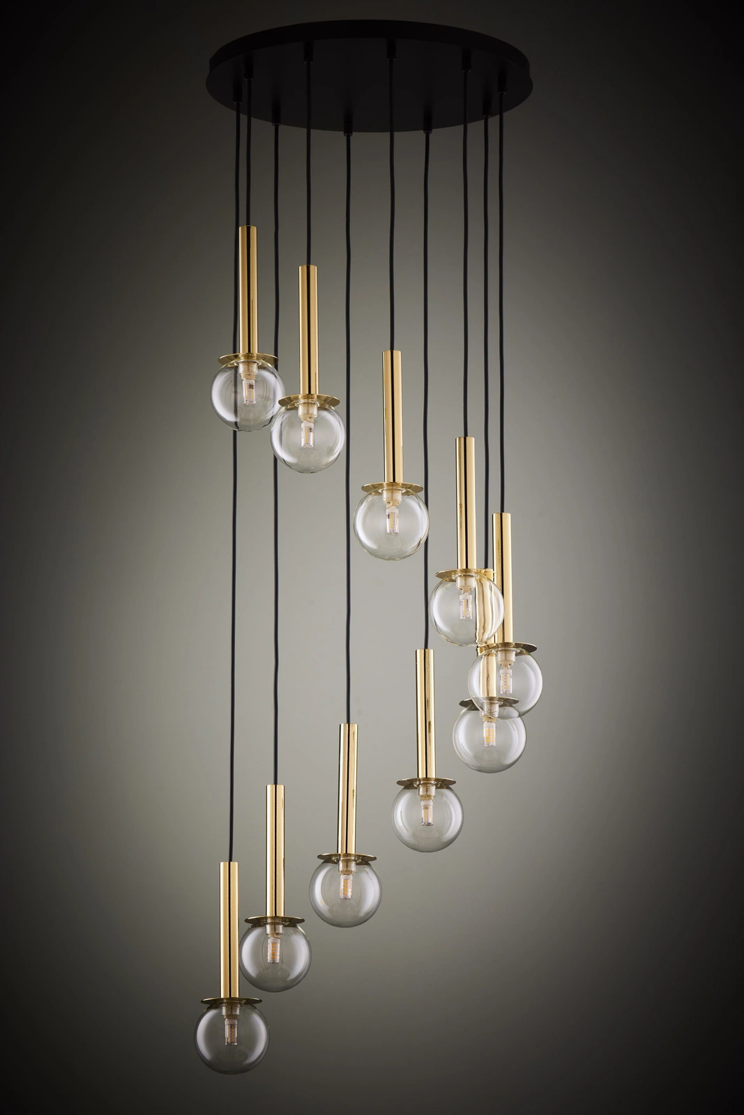 Lampa wisząca nowoczesna DAISY 10 ANTRESOLA złoty transparentny, 10 × G9 – Sigma Lighting 42058 - obrazek 4