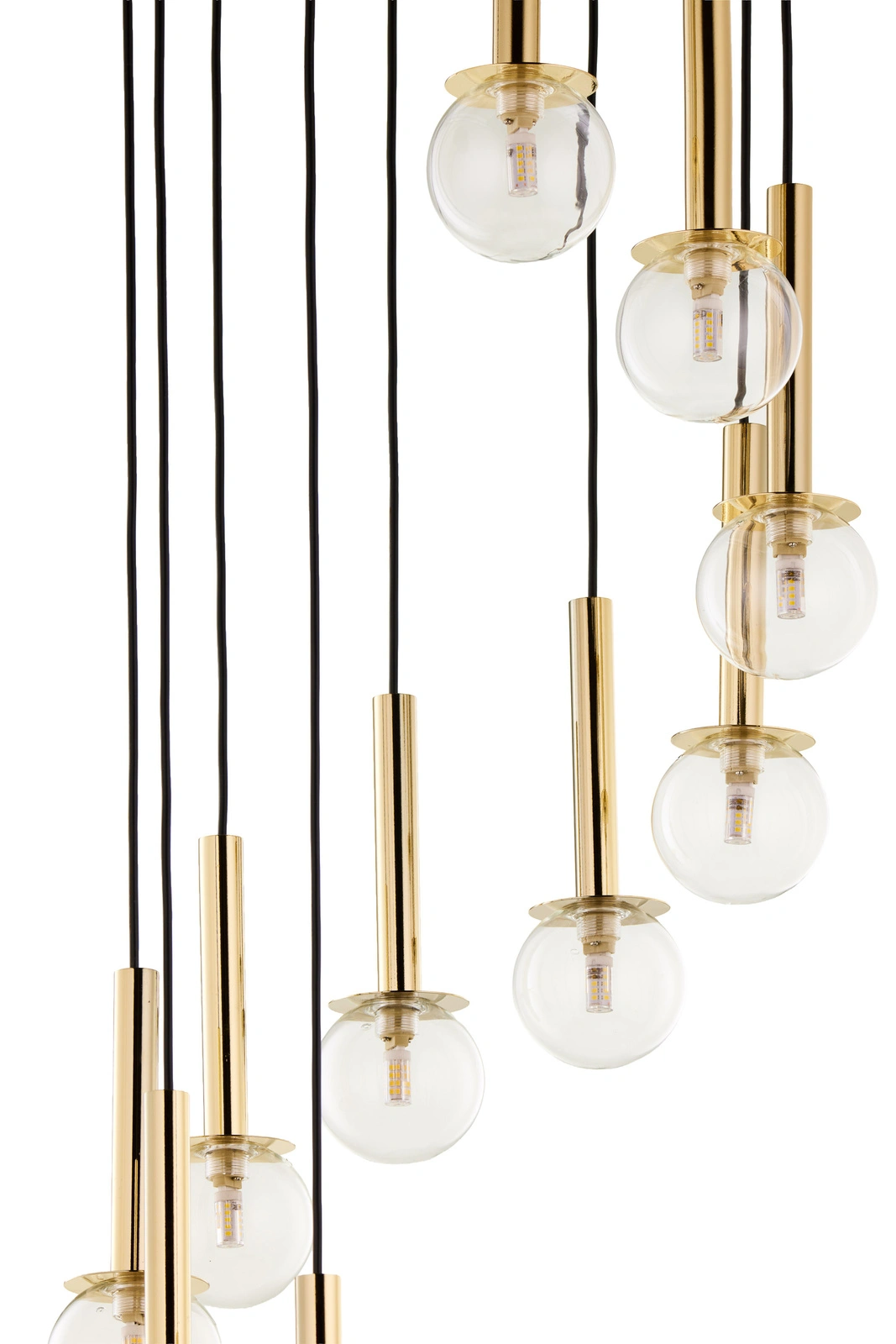 Lampa wisząca nowoczesna DAISY 10 ANTRESOLA złoty transparentny, 10 × G9 – Sigma Lighting 42058 - obrazek 6