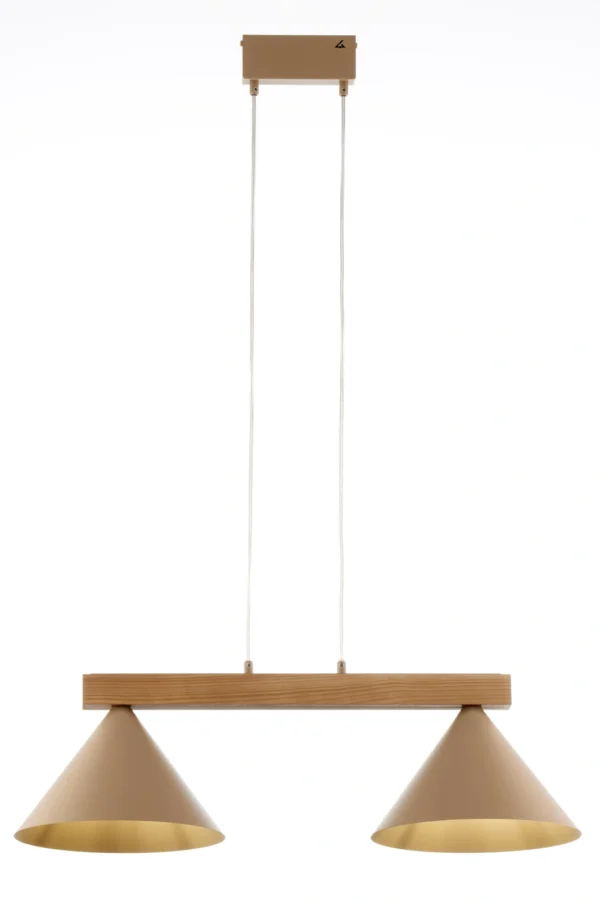 Lampa wisząca skandynawska DECO 2 ciepły beż/jasny brąz, 2 × E27 – Sigma Lighting 41811