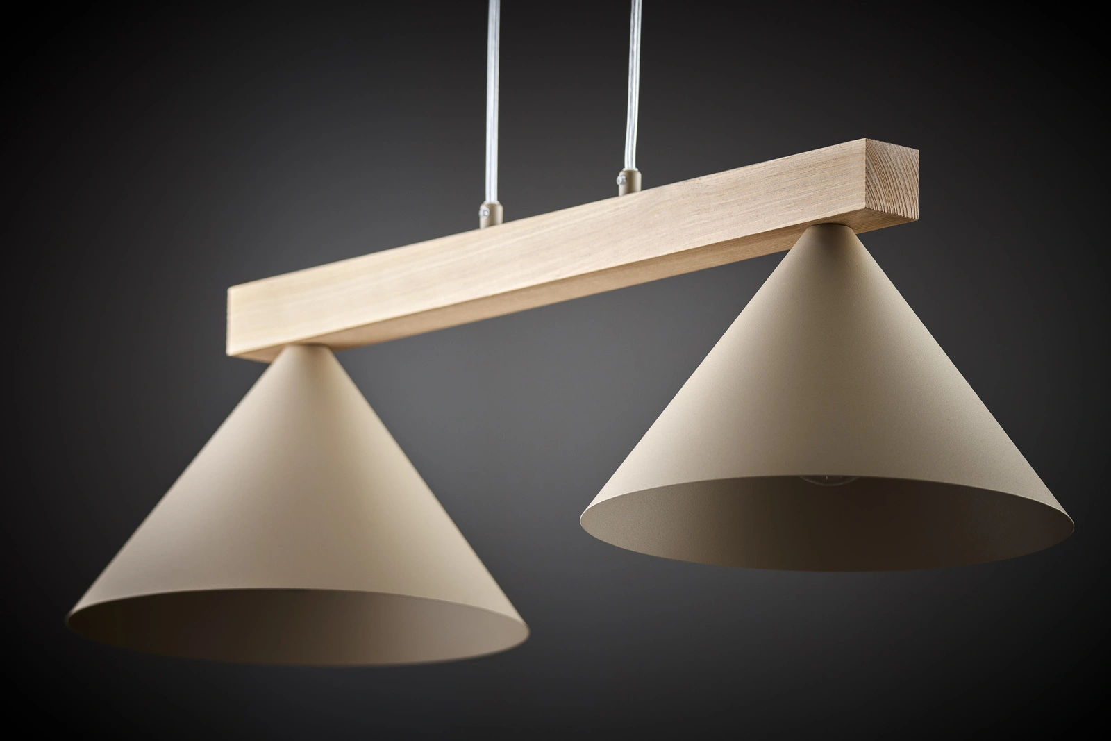 Lampa wisząca skandynawska DECO 2 ciepły beż/jasny brąz, 2 × E27 – Sigma Lighting 41811 - obrazek 3