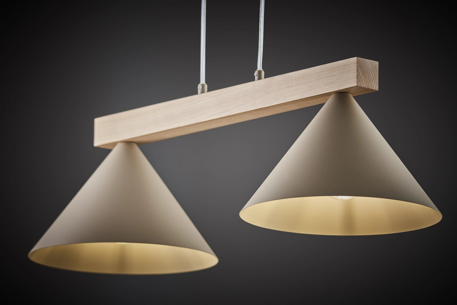 Lampa wisząca skandynawska DECO 2 ciepły beż/jasny brąz, 2 × E27 – Sigma Lighting 41811 - obrazek 2