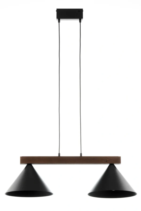 Lampa wisząca skandynawska DECO 2 czarny/ciemny brąz, 2 × E27 – Sigma Lighting 41814