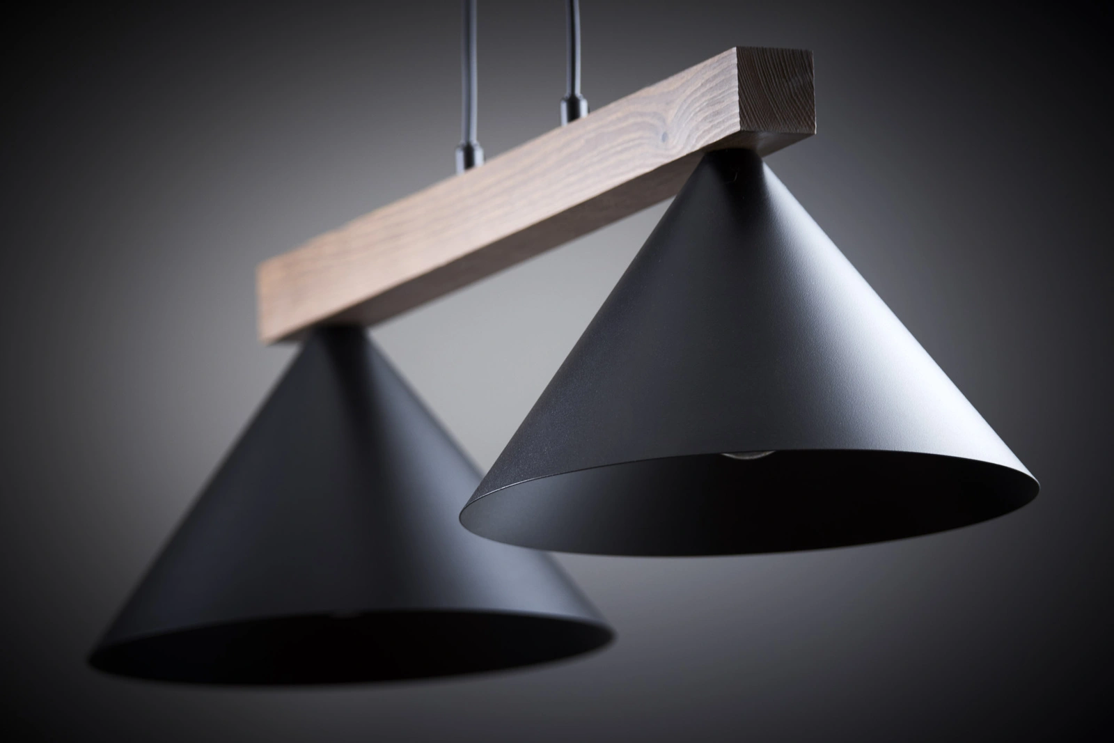 Lampa wisząca skandynawska DECO 2 czarny/ciemny brąz, 2 × E27 – Sigma Lighting 41814 - obrazek 2