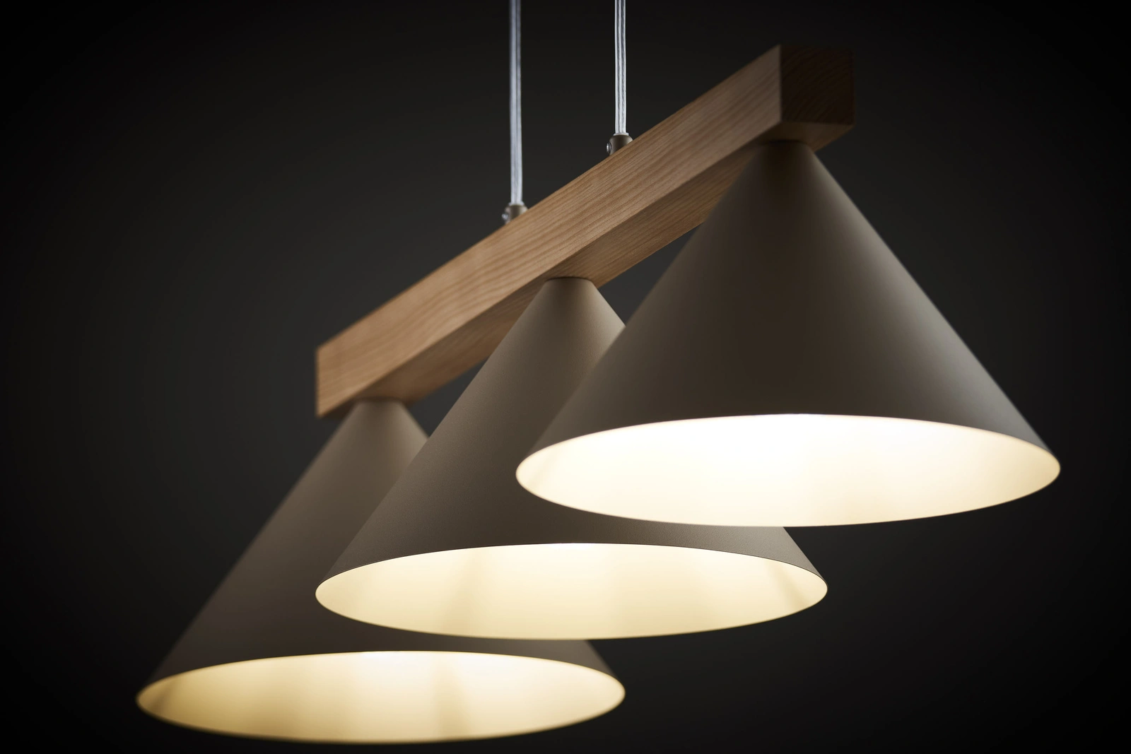 Lampa wisząca skandynawska DECO 3 ciepły beż/jasny brąz, 3 × E27 – Sigma Lighting 41633 - obrazek 2