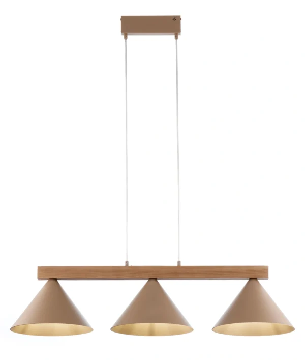 Lampa wisząca skandynawska DECO 3 ciepły beż/jasny brąz, 3 × E27 – Sigma Lighting 41633