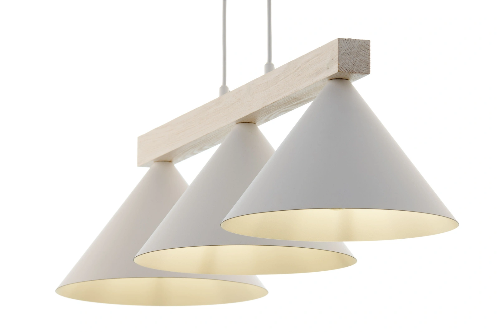 Lampa wisząca skandynawska DECO 3 biały/drewno bielone, 3 × E27 – Sigma Lighting 41818 - obrazek 4