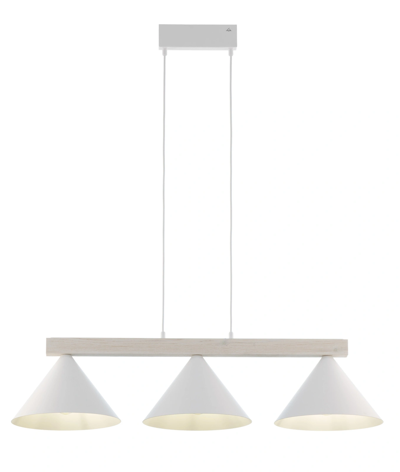 Lampa wisząca skandynawska DECO 3 biały/drewno bielone, 3 × E27 – Sigma Lighting 41818
