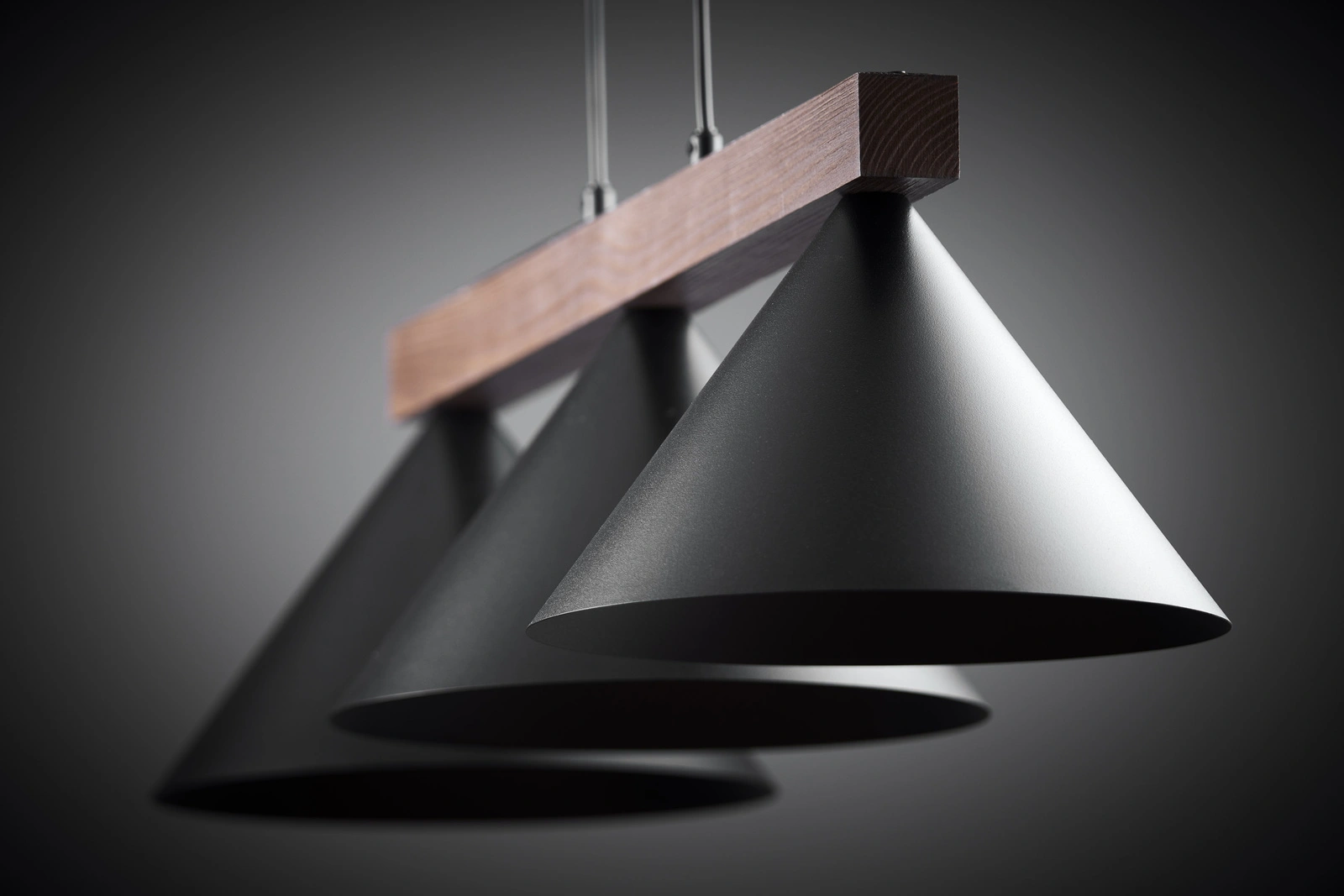 Lampa wisząca skandynawska DECO 3 czarny/ciemny brąz, 3 × E27 – Sigma Lighting 41634 - obrazek 2
