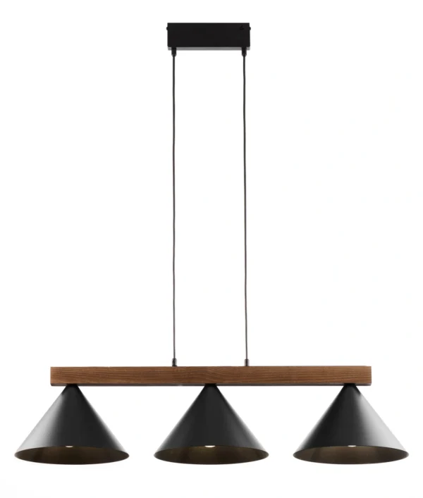Lampa wisząca skandynawska DECO 3 czarny/ciemny brąz, 3 × E27 – Sigma Lighting 41634