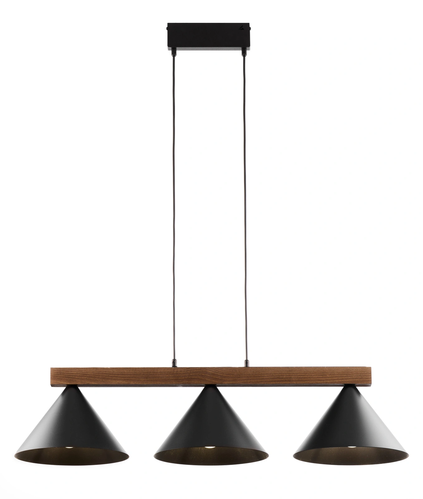 Lampa wisząca skandynawska DECO 3 czarny/ciemny brąz, 3 × E27 – Sigma Lighting 41634