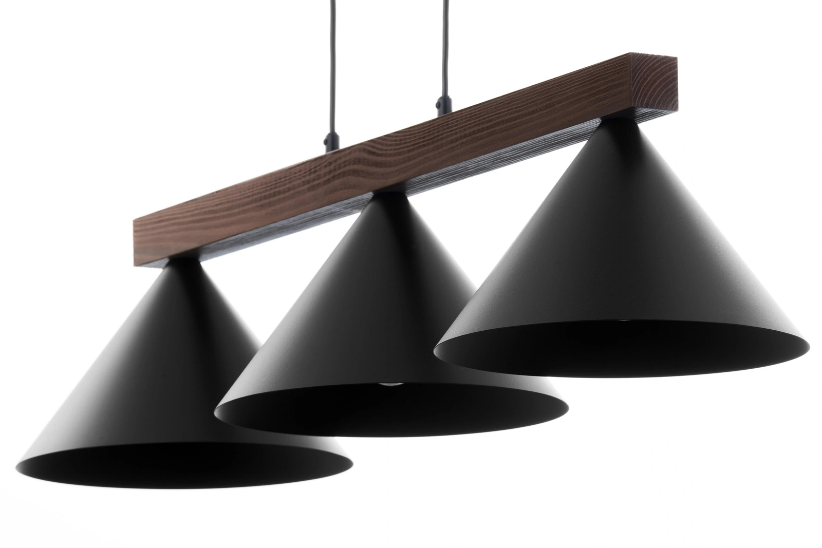 Lampa wisząca skandynawska DECO 3 czarny/ciemny brąz, 3 × E27 – Sigma Lighting 41634 - obrazek 3