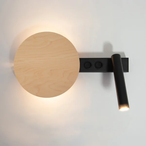 Kinkiet w stylu modern classic HOTEL MOOD A czarny/ brzoza, 2 × G9 – Sigma Lighting 41365