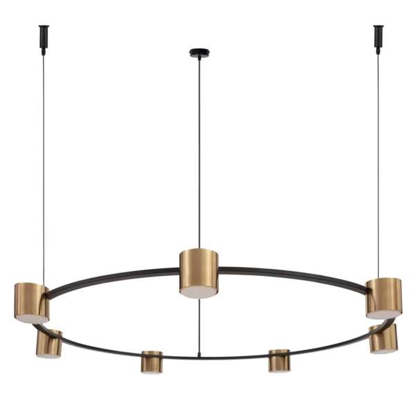 Lampa wisząca nowoczesna KODO 7 czarny/złoty, 7 × GX53 – Sigma Lighting 41330