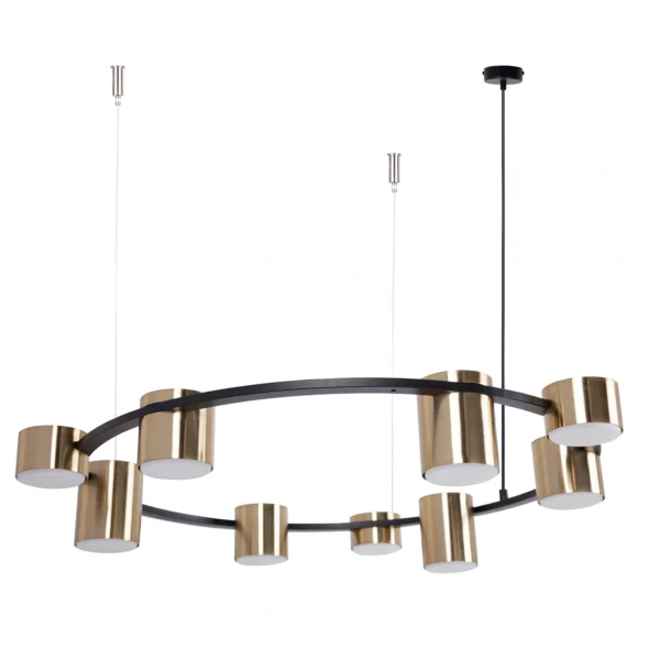Lampa wisząca nowoczesna KODO 9 czarny/złoty, 9 × GX53 – Sigma Lighting 41332