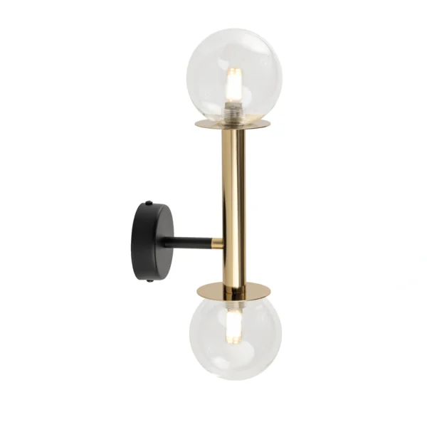Kinkiet nowoczesny DAISY 2 złoty/transparentny, 2 × G9 – Sigma Lighting 40762