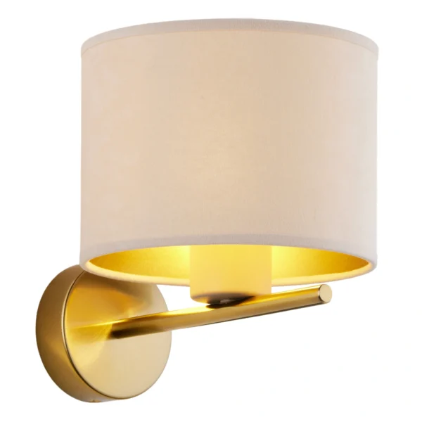 Kinkiet w stylu glamour ARIEL złoty szczotkowany /beżowy, 1 × E27 – Sigma Lighting 41683