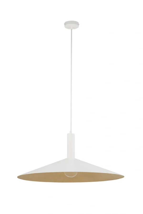 Lampa wisząca nowoczesna CAPRI M biały/złoty, 1 × E27 – Sigma Lighting 41015