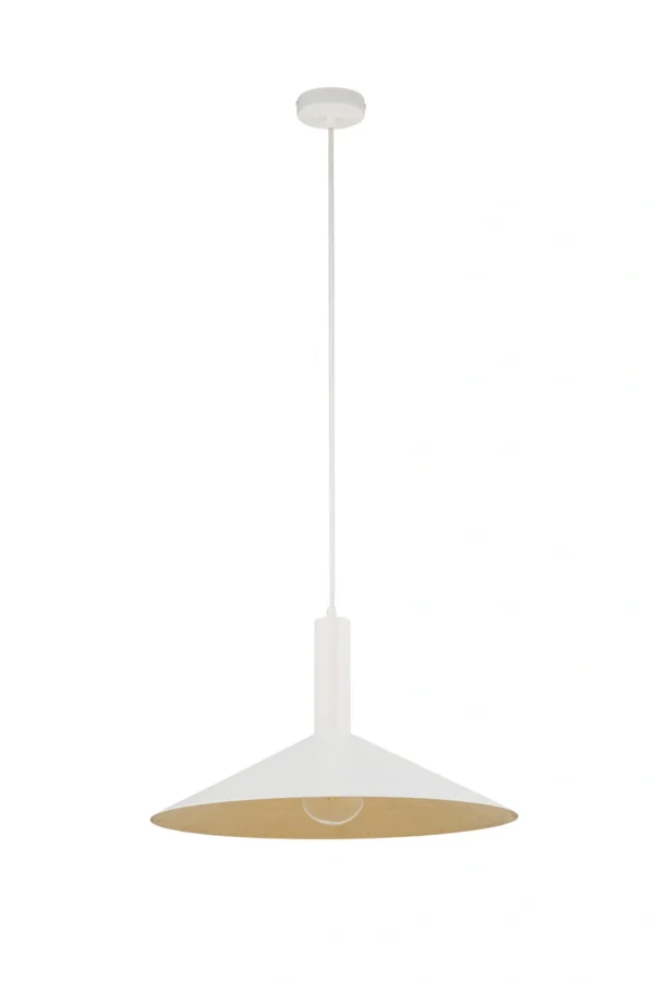Lampa wisząca nowoczesna CAPRI S biały/złoty, 1 × E27 – Sigma Lighting 41014