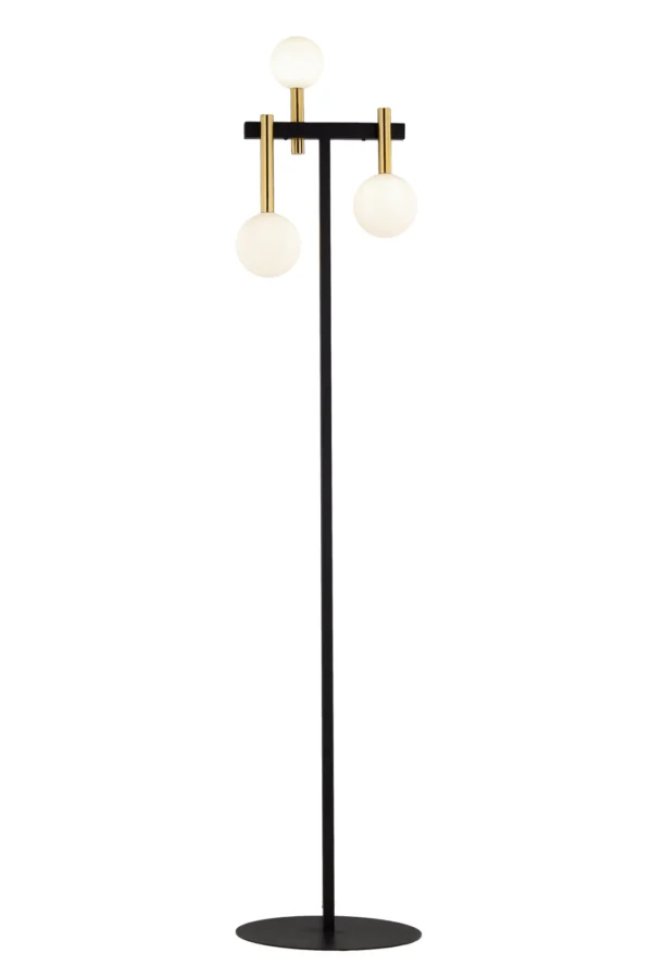 Lampa podłogowa nowoczesna AKORD czarny/złoty szczotkowany, 3 × G9 – Sigma Lighting 41936