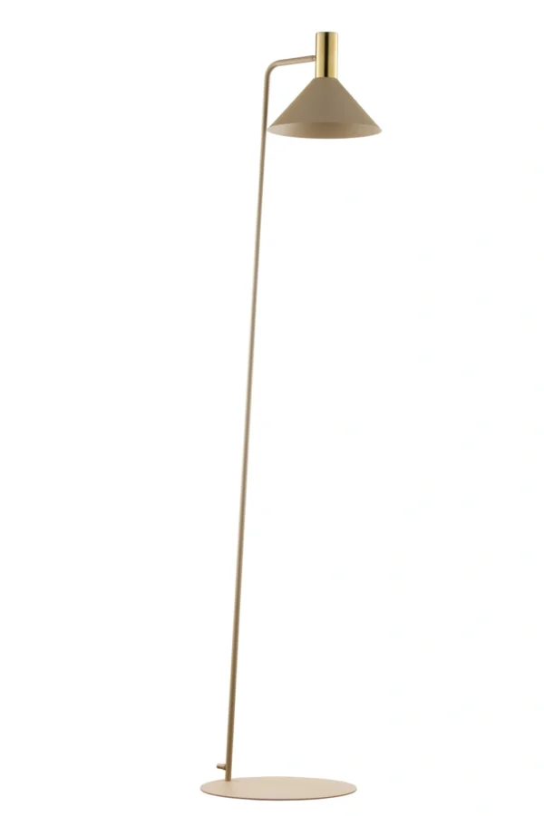 Lampa podłogowa minimalistyczna VITRUM GOLD podłogowa STOŻEK złoty szczotkowany /ciepły beż, 1 × E27 – Sigma Lighting 41726
