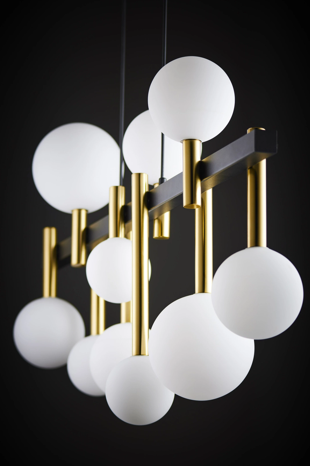 Lampa wisząca nowoczesna AKORD 10 czarny/złoty szczotkowany, 10 × G9 – Sigma Lighting 41934 - obrazek 6