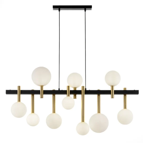 Lampa wisząca nowoczesna AKORD 10 czarny/złoty szczotkowany, 10 × G9 – Sigma Lighting 41934