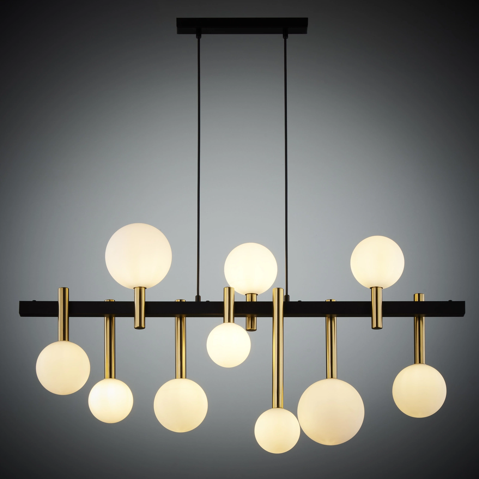 Lampa wisząca nowoczesna AKORD 10 czarny/złoty szczotkowany, 10 × G9 – Sigma Lighting 41934 - obrazek 4