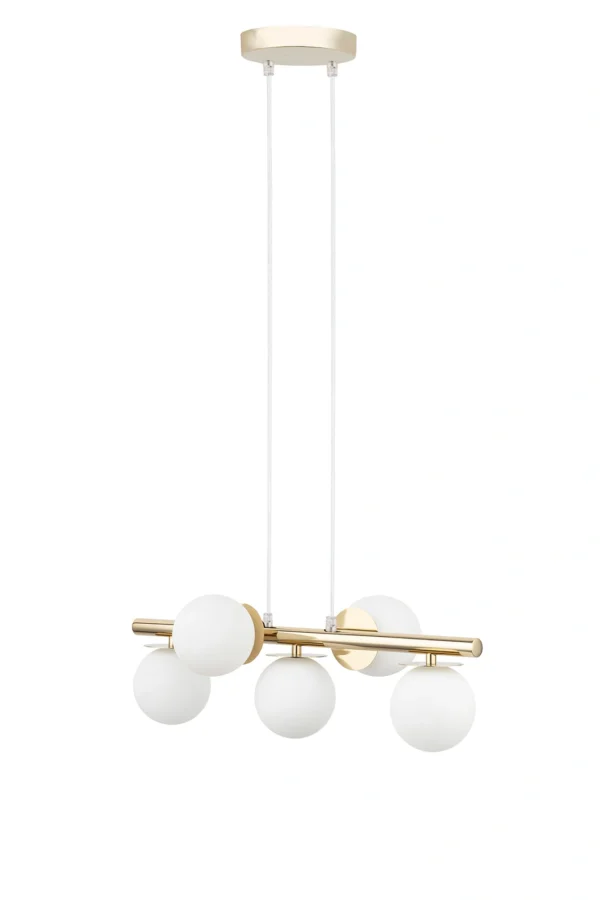 Lampa wisząca nowoczesna AVOLA 5 złoty/biały, 5 × G9 – Sigma Lighting 40795