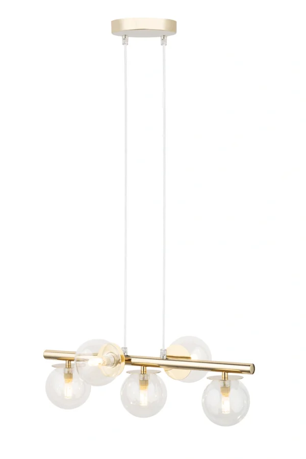 Lampa wisząca nowoczesna AVOLA 5 złoty/transparentny, 5 × G9 – Sigma Lighting 40799