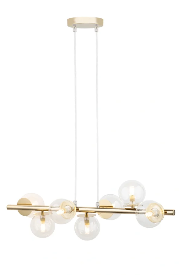 Lampa wisząca nowoczesna AVOLA 7 złoty/transparentny, 7 × G9 – Sigma Lighting 40800