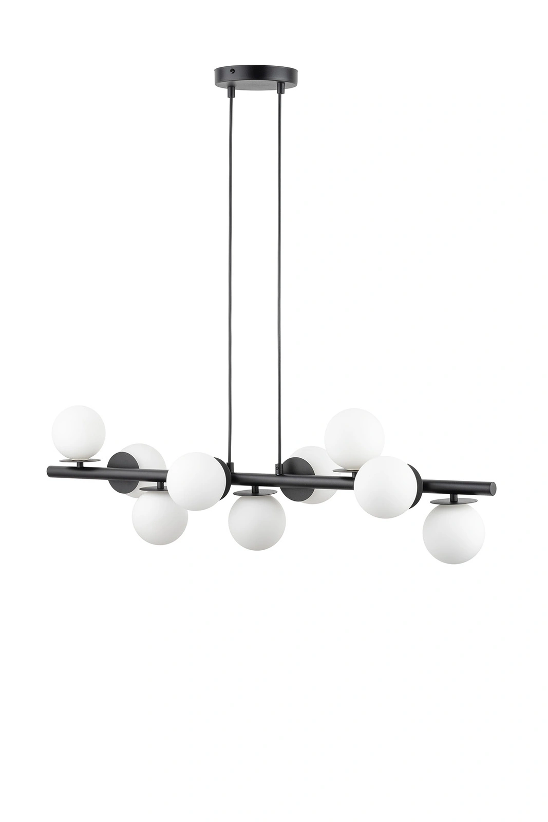 Lampa wisząca nowoczesna AVOLA kulki 9 czarne/białe, 9 × G9 – Sigma Lighting 40789