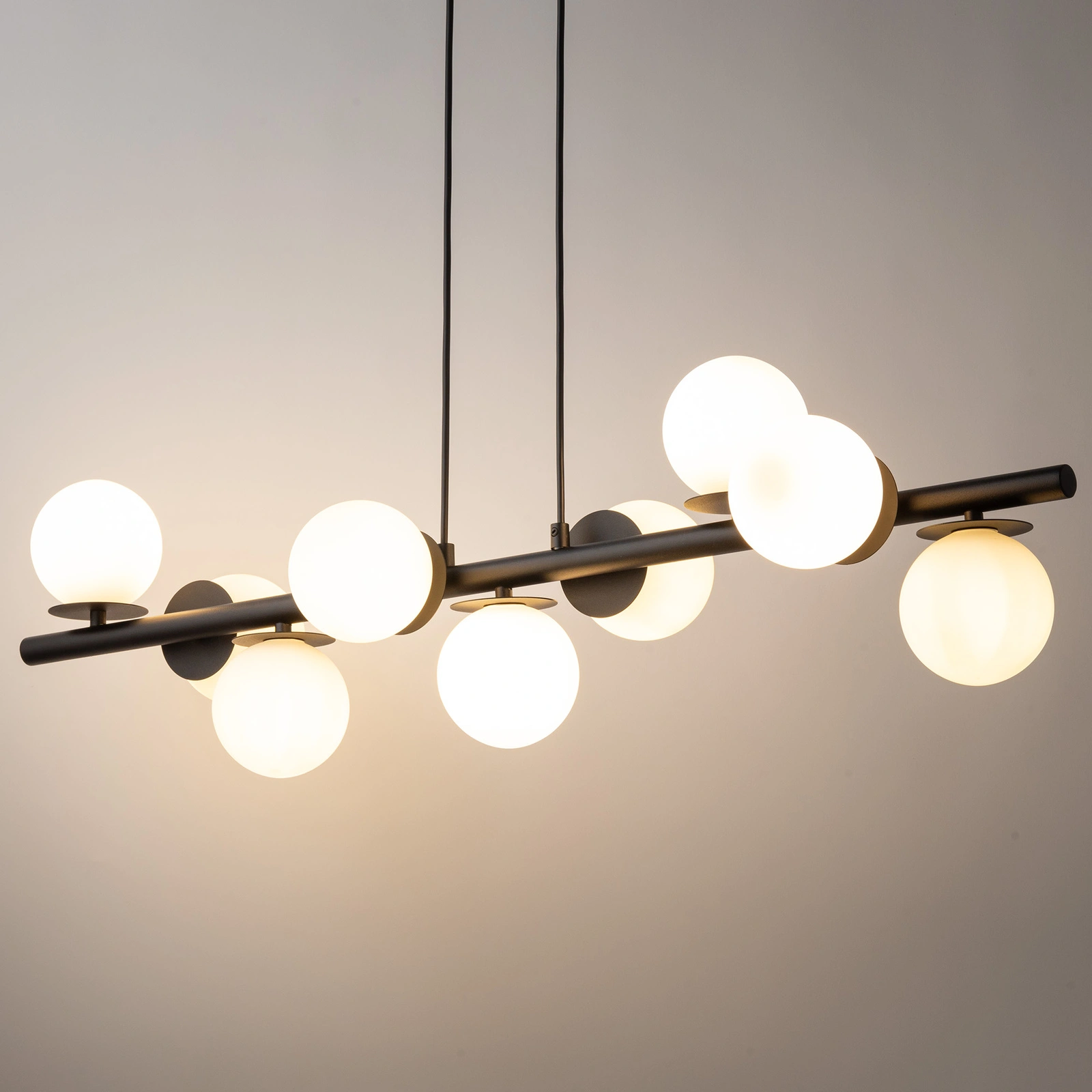 Lampa wisząca nowoczesna AVOLA kulki 9 czarne/białe, 9 × G9 – Sigma Lighting 40789 - obrazek 2