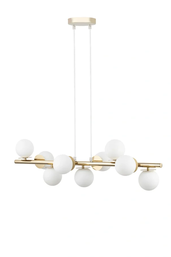 Lampa wisząca nowoczesna AVOLA 9 złoty/biały, 9 × G9 – Sigma Lighting 40797