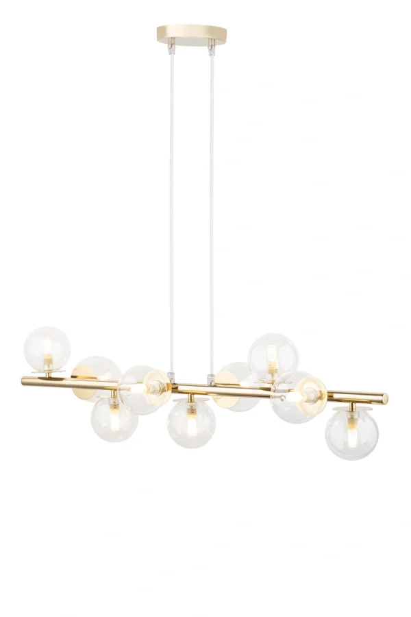 Lampa wisząca nowoczesna AVOLA 9 złoty/transparentny, 9 × G9 – Sigma Lighting 40801