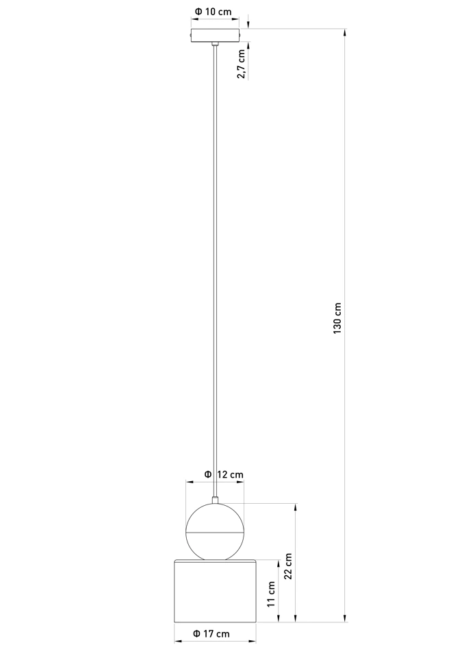 Lampa wisząca minimalistyczna MOSAIC B 1 szary bez, 1 × E27 – Sigma Lighting 41656 - obrazek 3