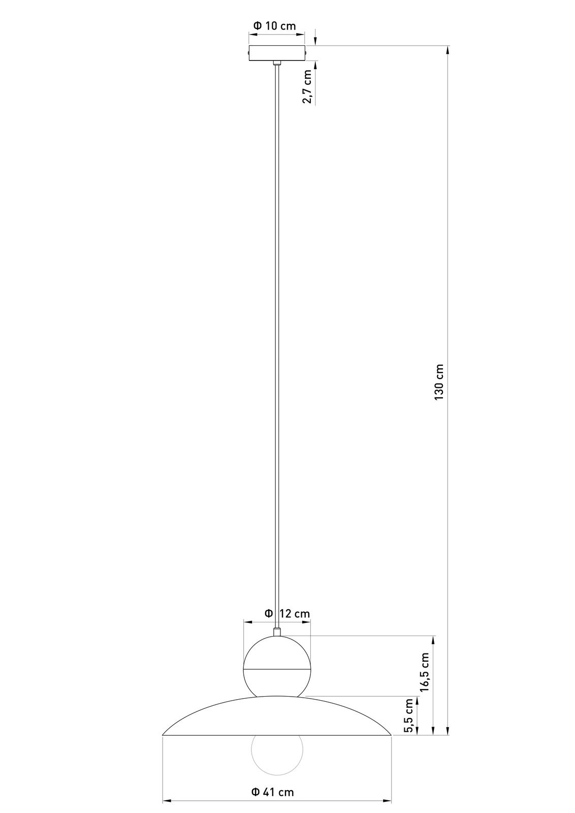 Lampa wisząca minimalistyczna MOSAIC E 1 granatowy, 1 × E27 – Sigma Lighting 41669 - obrazek 3
